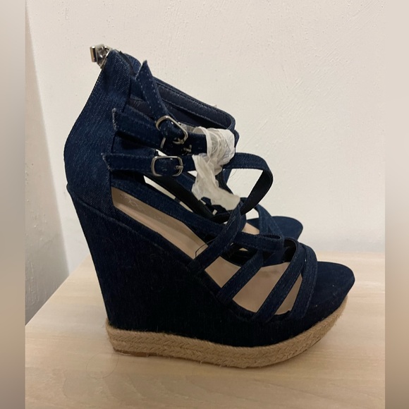 Denim sky high wedges - Picture 3 of 5